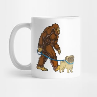 Funny Bigfoot Sasquatch Walking Pug Mug